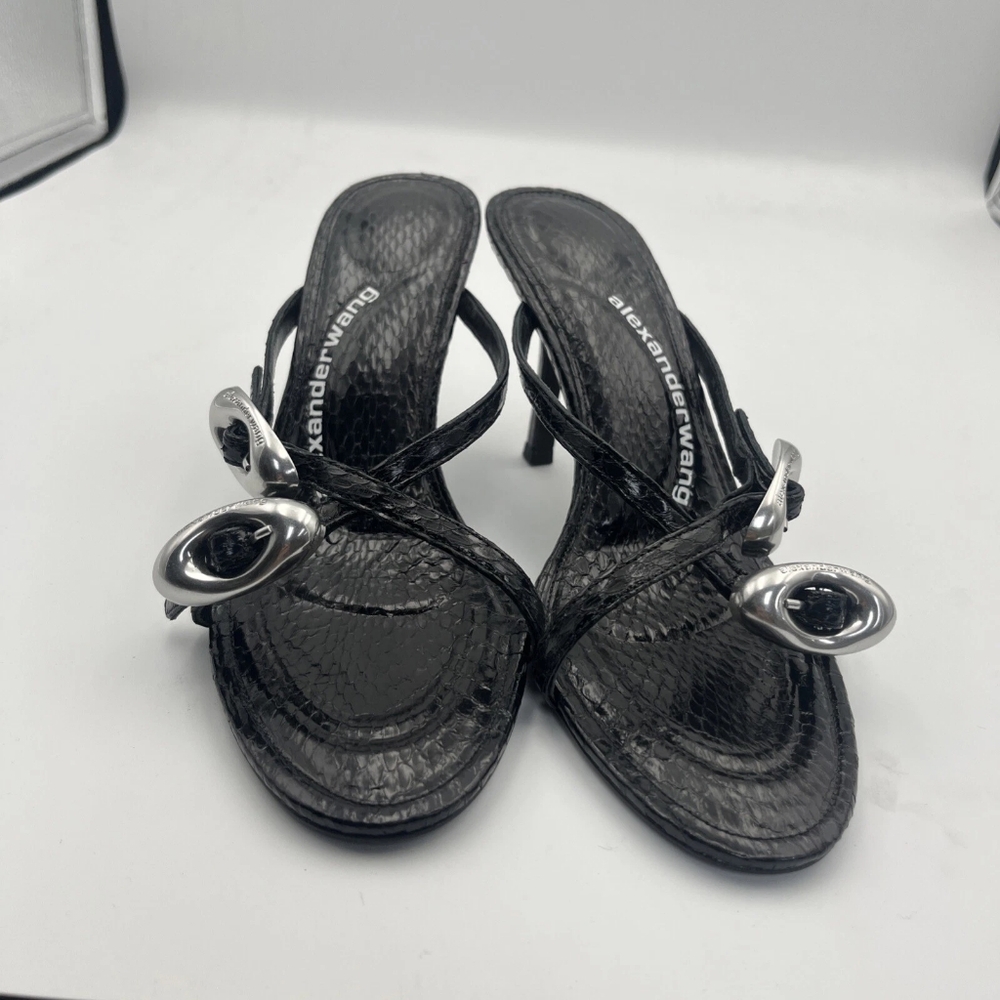 Alexander Wang Black Heels with Silver Accents